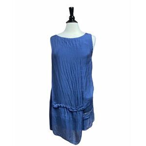 H Trend Navy Sleeveless Silk Dress Size Small NWT